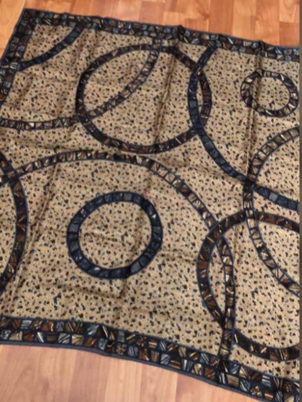 Brown Circle Scarf Oversized